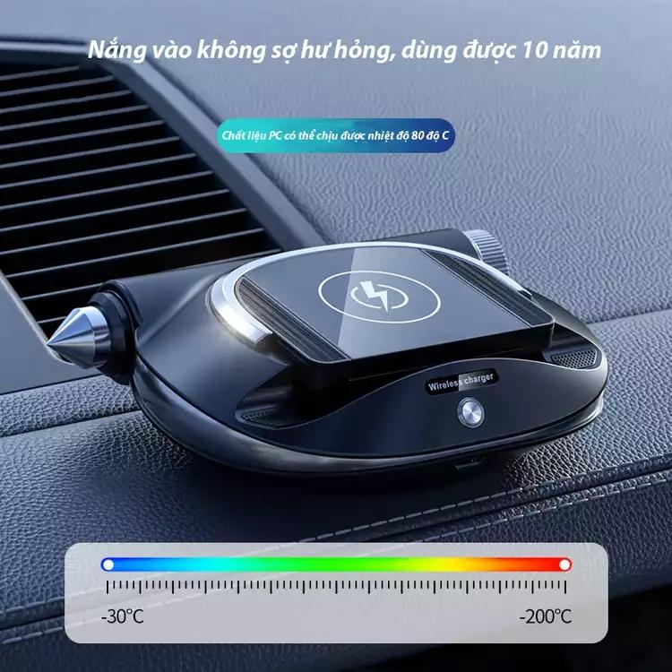 Giá đỡ điện thoại kiêm Sạc nhanh không dây trên xe hơi R100 - khử mùi với hương nước hoa