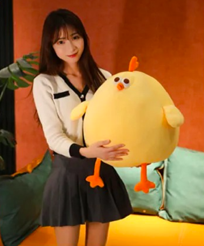 Thú nhồi bông gà tròn vo êm mịn - Size từ 45cm đến 60cm- Quà tặng gấu bông gà mặt thộn dễ thương - Gối ôm mềm mịn cho bé
