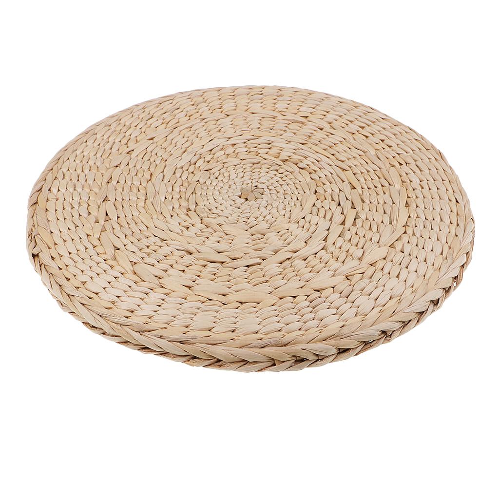 3x30cm Round Straw Weave Handcraft Pillow Yoga Chair Seat Mat Tatami Cushion