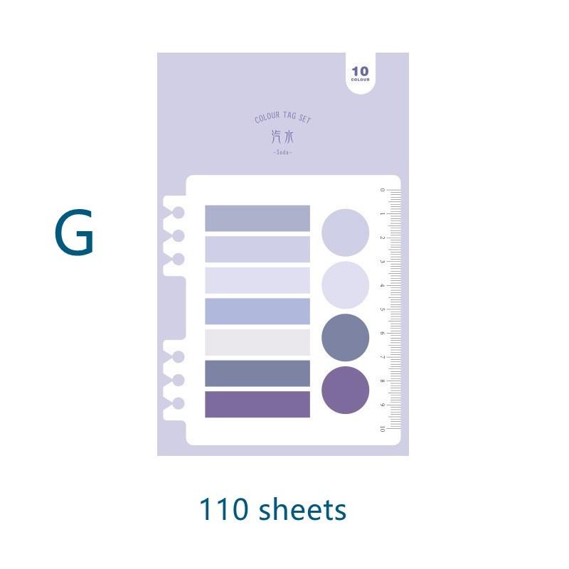 Set 110 tờ giấy ghi chú hình chiếc lá nhiều màu sắc