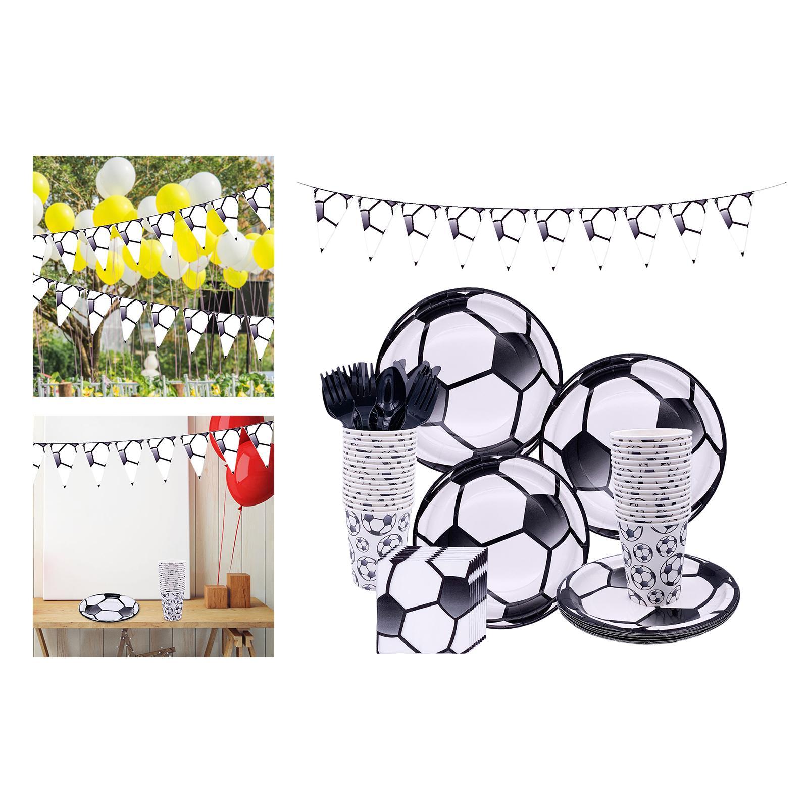 Paper Party Tableware Set Football Theme for Graduation Birthday