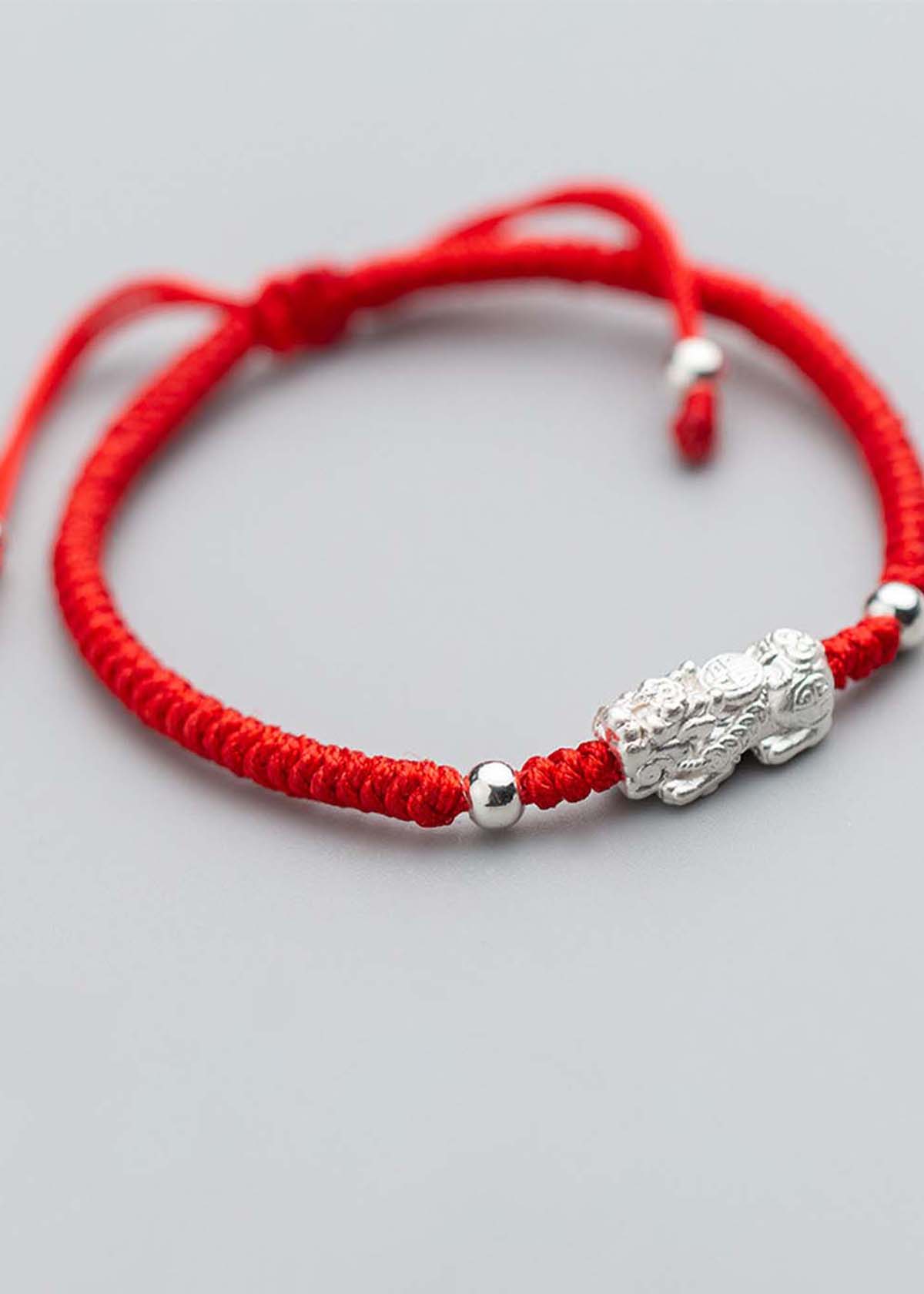 Combo 2 vòng thắt dây đỏ phối tỳ hưu bạc - Ngọc Quý Gemstones
