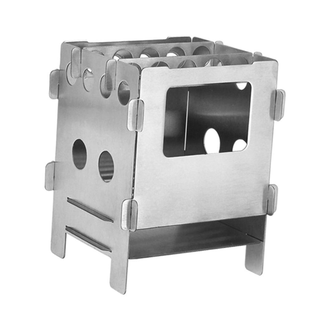 Ultra-light Outdoor Cooking Pocket Stove Backpacking Camping Folding Wood Stove Stainless Steel/ Titanium Materials