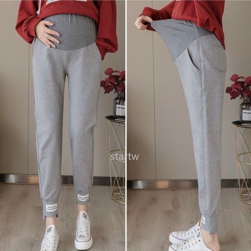 Quần dài bầu thể thao thu đông nỉ da cá bo gấu jogger đẹp thời trang giá rẻ QB09