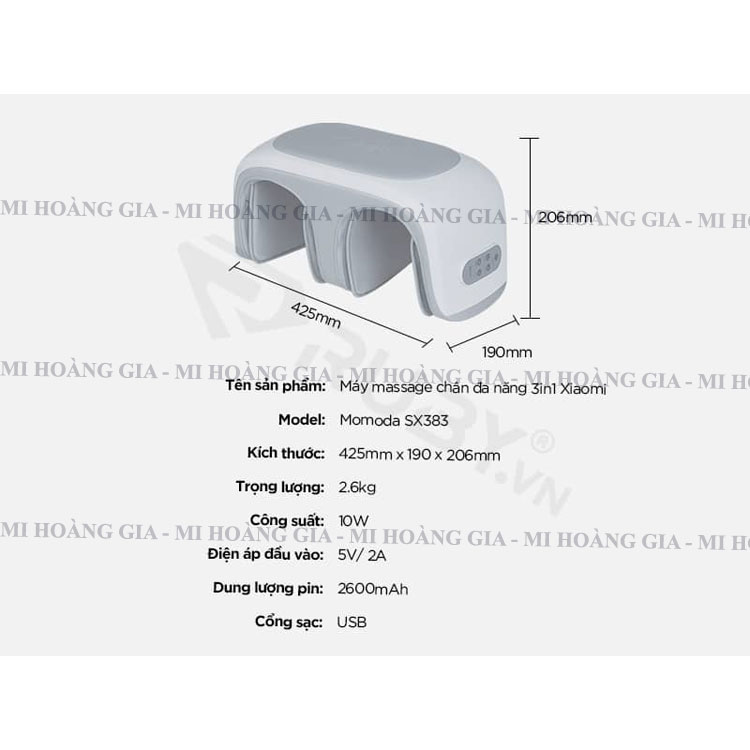 Máy massage đầu gối, massage chân đa năng Xiaomi Momoda SX383 - Hàng chính hãng