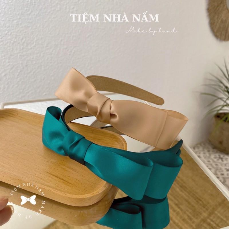 BỜM / CÀI TÓC NƠ SATIN TIỂU THƯ - [ Nhà Nấm handmade