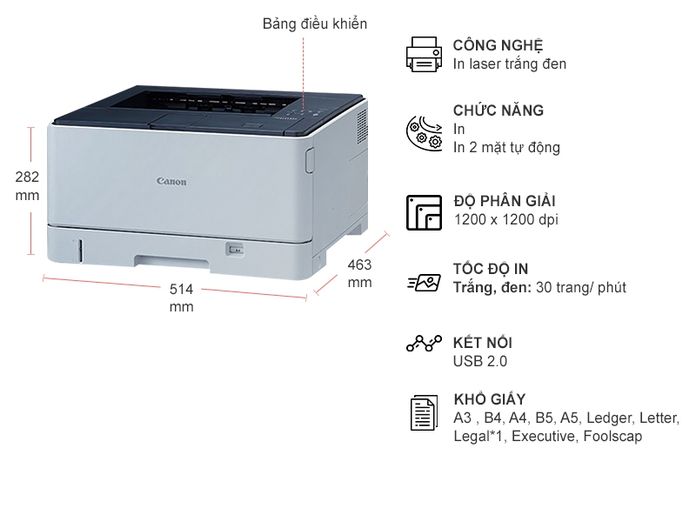 Máy in Laser đơn năng A3 Canon LBP8100n- Hàng chính hãng