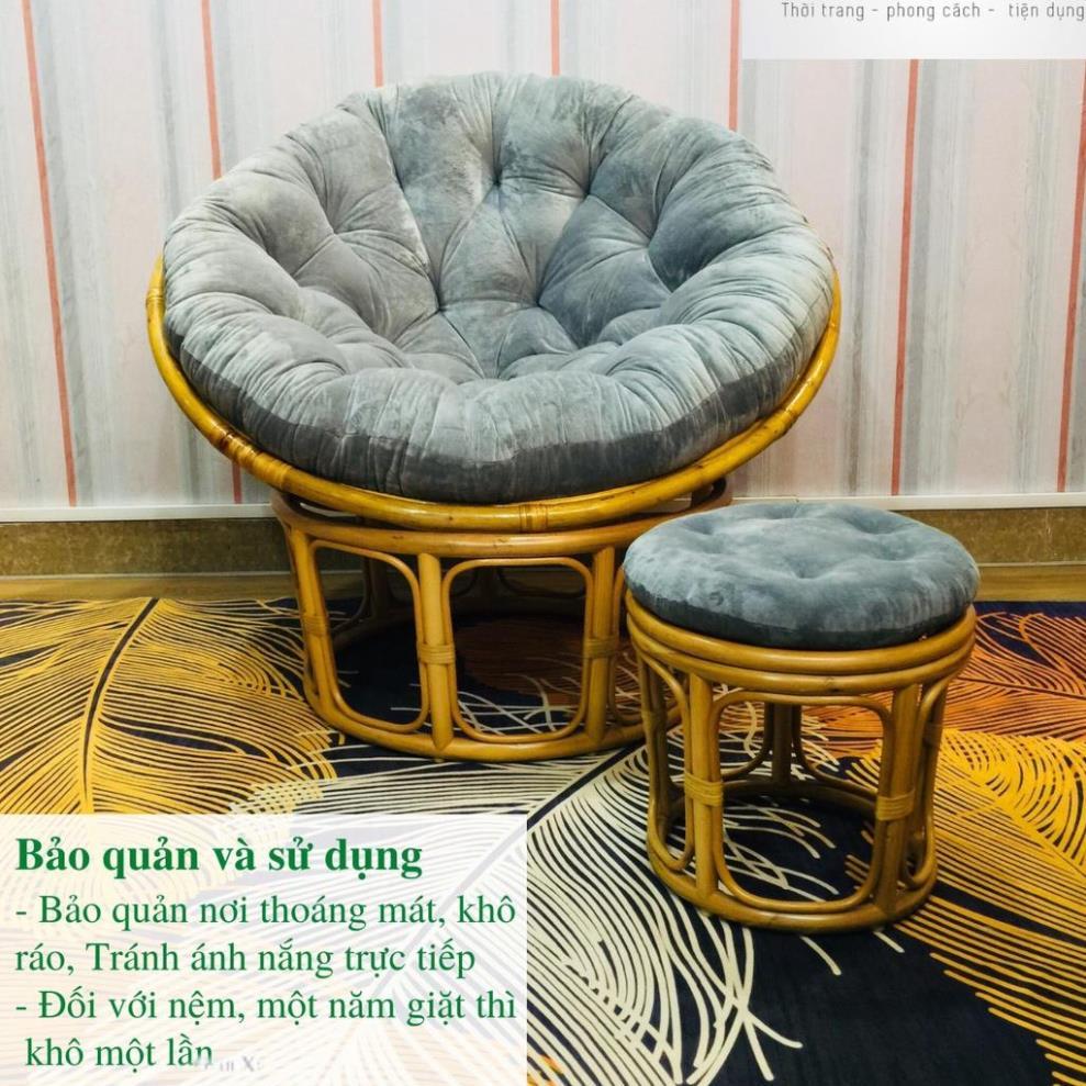 Ghế lười thư giãn Đôn Papasan mây nhựa, decor ban công nằm thư giãn đọc sách, trang trí phòng khách / HealHomes