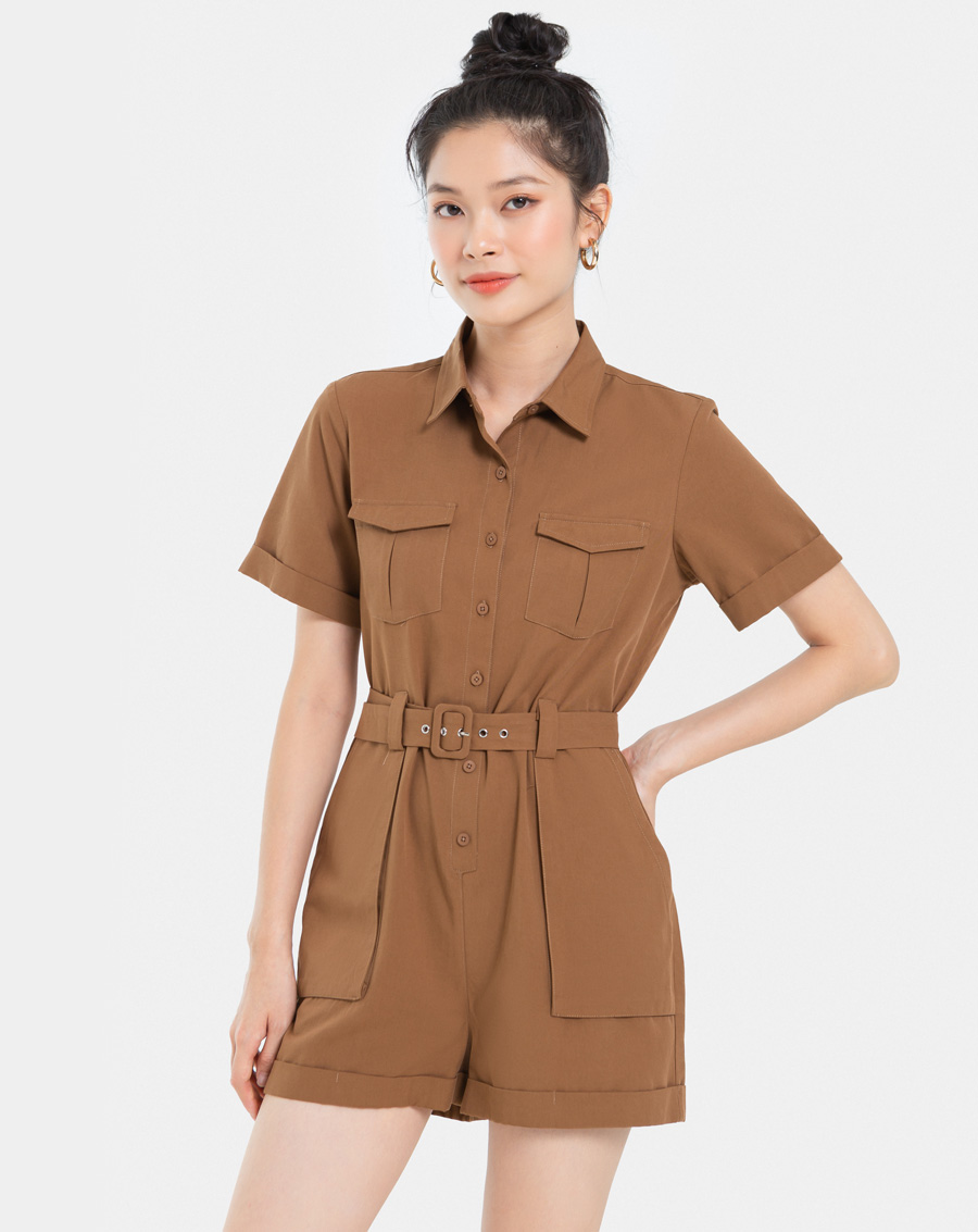 Jumpsuit Thời Trang JUNO Dáng Ngắn Túi Hộp JNJUM003