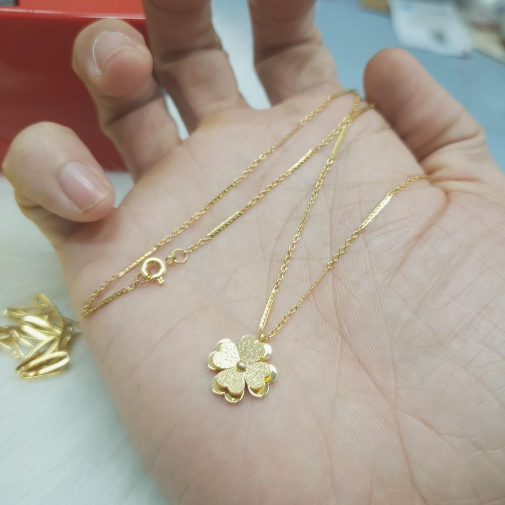 Dây Trúc Nhỏ 4 Lá May Mắn Titanium Cao Cấp