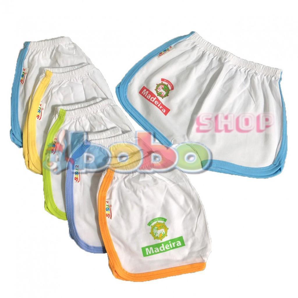 Set 10 Quần Đùi Trắng Viền Màu Thể Thao Cho Bé (3-30kg)