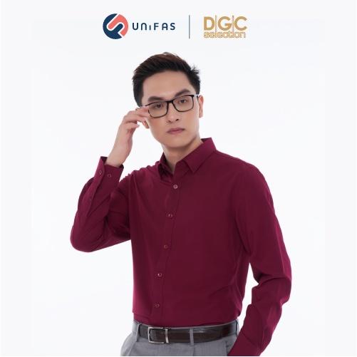 Áo sơ mi nam công sở dài tay DGC chất vải Bamboo mềm mịn, form Slim fit màu đỏ, xanh SASDCB10M