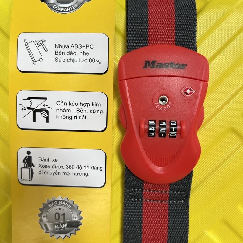Dây Đai Vali Master Lock 4702 EURD RED Đầu khóa số có chứng nhận TSA - MSOFT