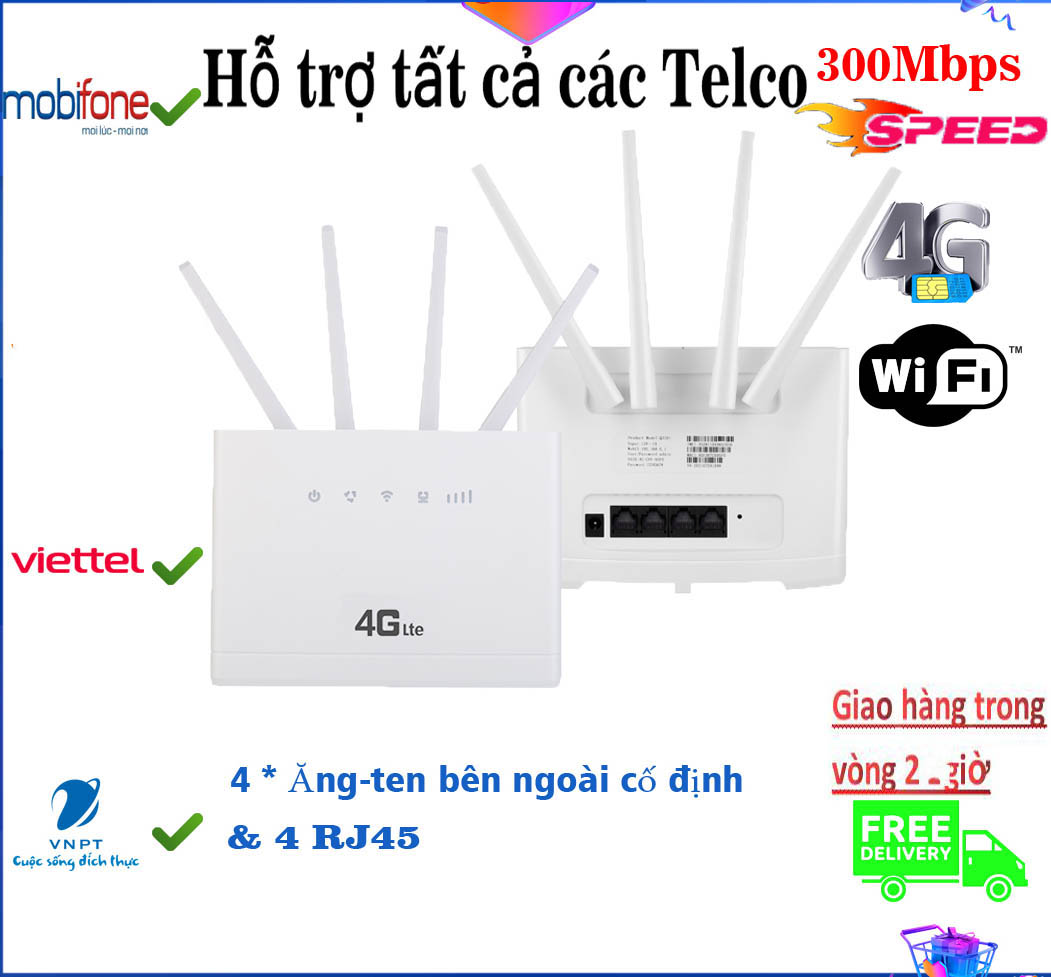 Bộ phát Wifi Từ Sim 4G/5G – CP806 (4 Anten Tích Hợp, Router Wifi Không Dây, Tích Hợp Nhiều Cổng WAN/LAN) hàng nhập khẩu
