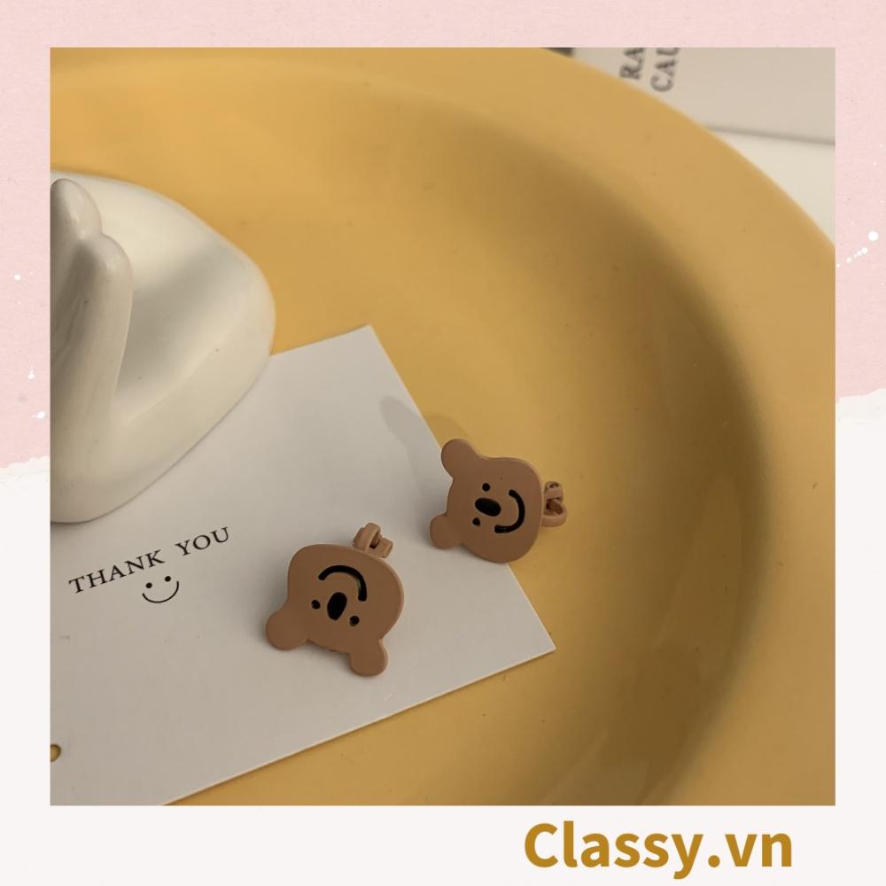 Khuyên tai Bông tai Hoa tai Classy bông tai bạc S925 loại Stud (Đinh tán) đeo tai nghịch ngợm cá tính PK614 - PK614-HEO