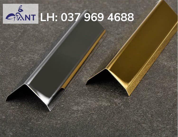 Nẹp inox v25 dập cạnh, ốp góc, dày 0.6, giá tính theo thanh, trang trí nhà cửa