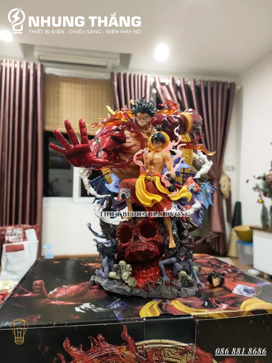 Mô Hình One Piece Monkey D Luffy Gear 4 Cao Cấp OP-001 - Có Đèn LED - Chiến Đấu Thần Fudo Kaido - 2 Đầu Thế - CÓ VIDEO