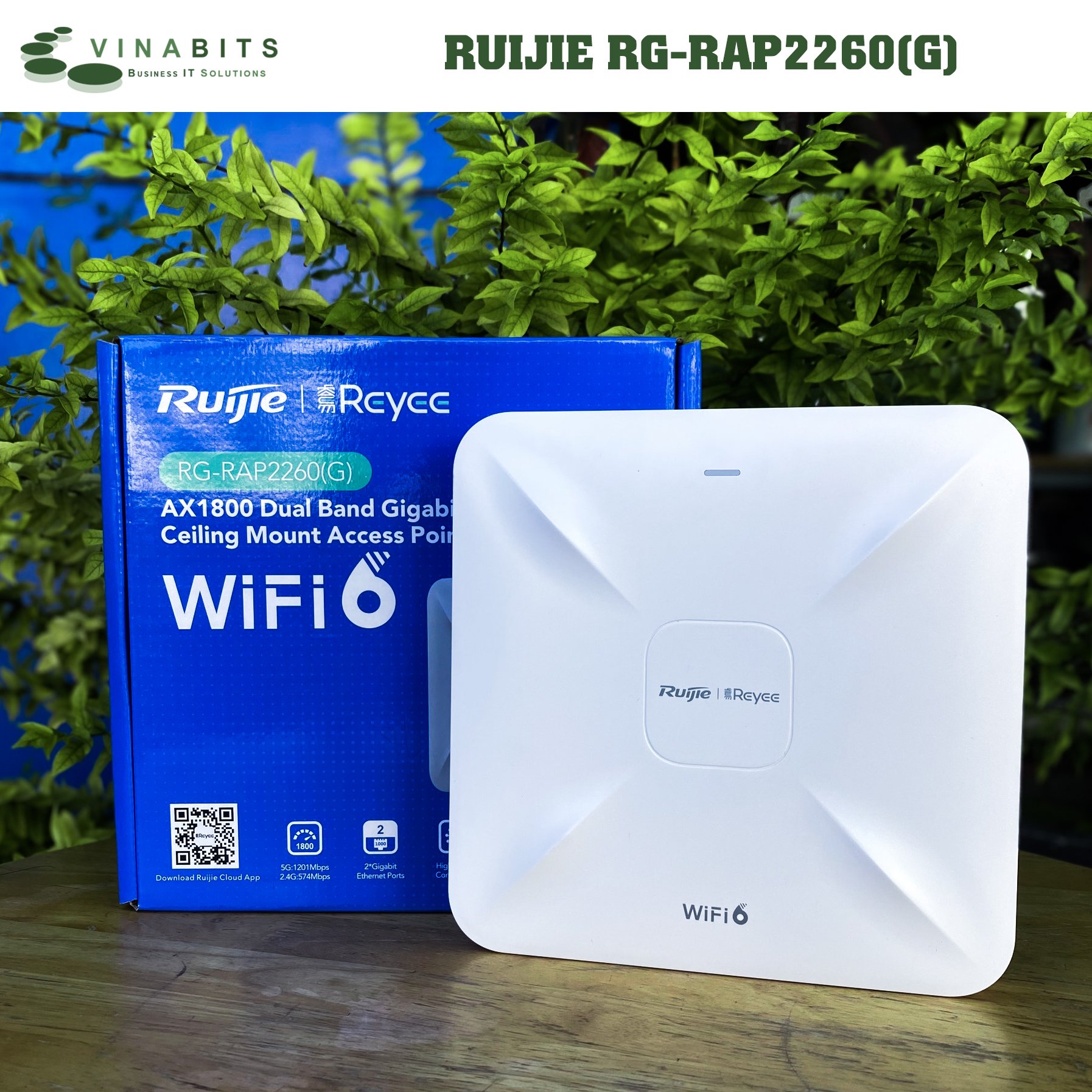 Wifi ốp trần hoặc gắn tường RUIJIE RG-RAP2260- Hàng Chính Hãng
