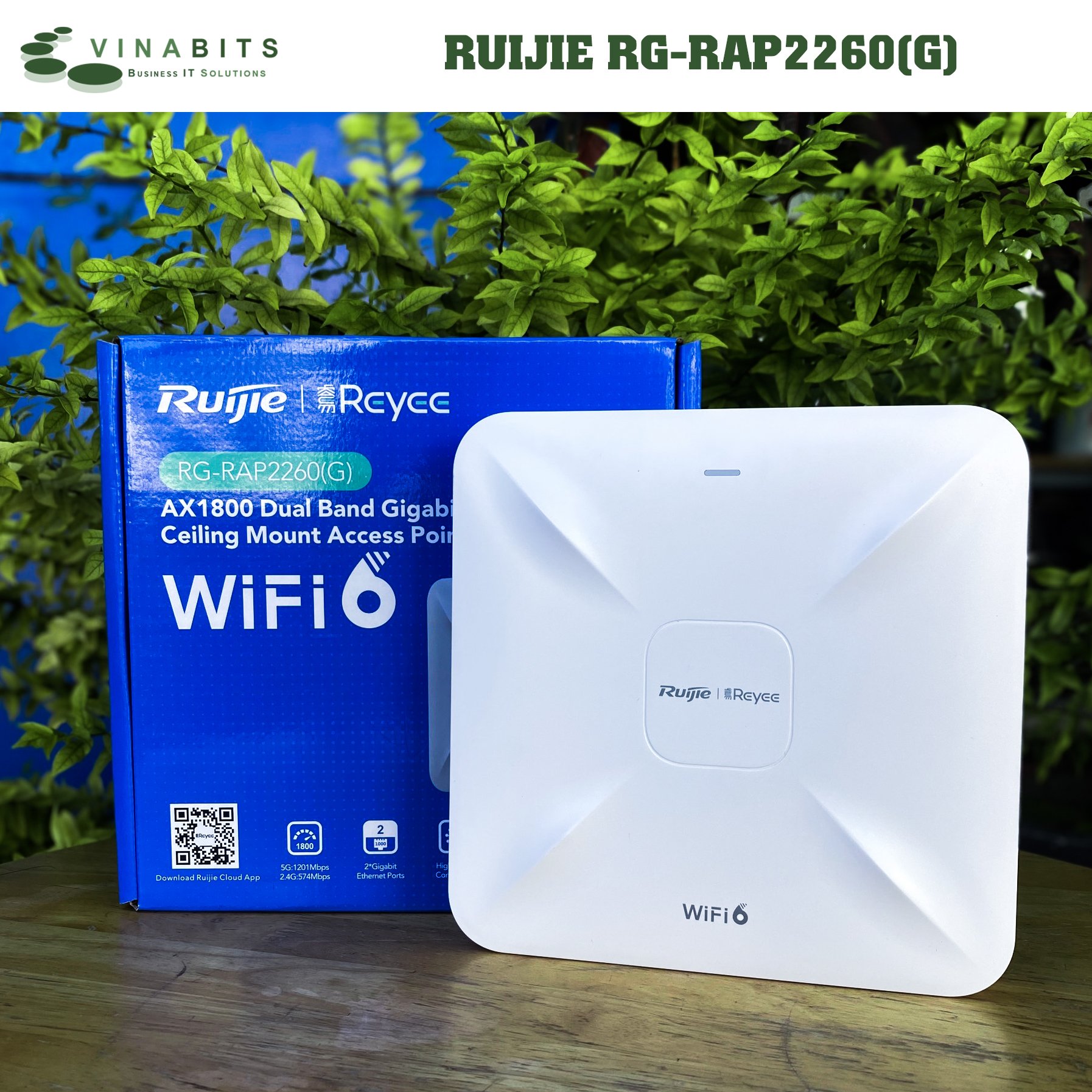 Wifi ốp trần hoặc gắn tường RUIJIE RG-RAP2260(G)- Hàng Chính Hãng