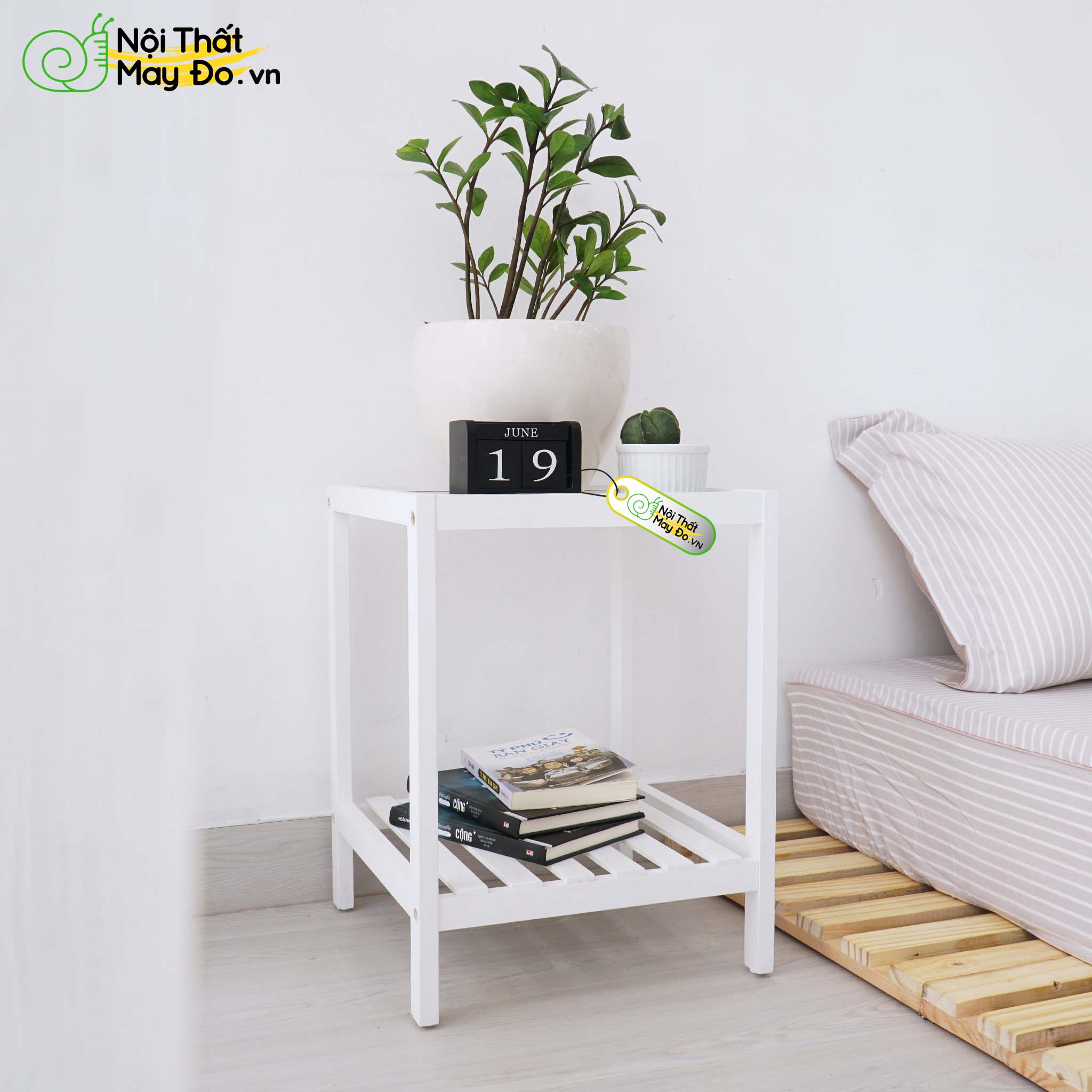 Kệ Đầu Giường Đa Năng - Glass Shelf - Thiết Kế 2 Tầng Mặt Kính - Lắp Ráp Dễ Dàng - Có 2 Màu Sắc