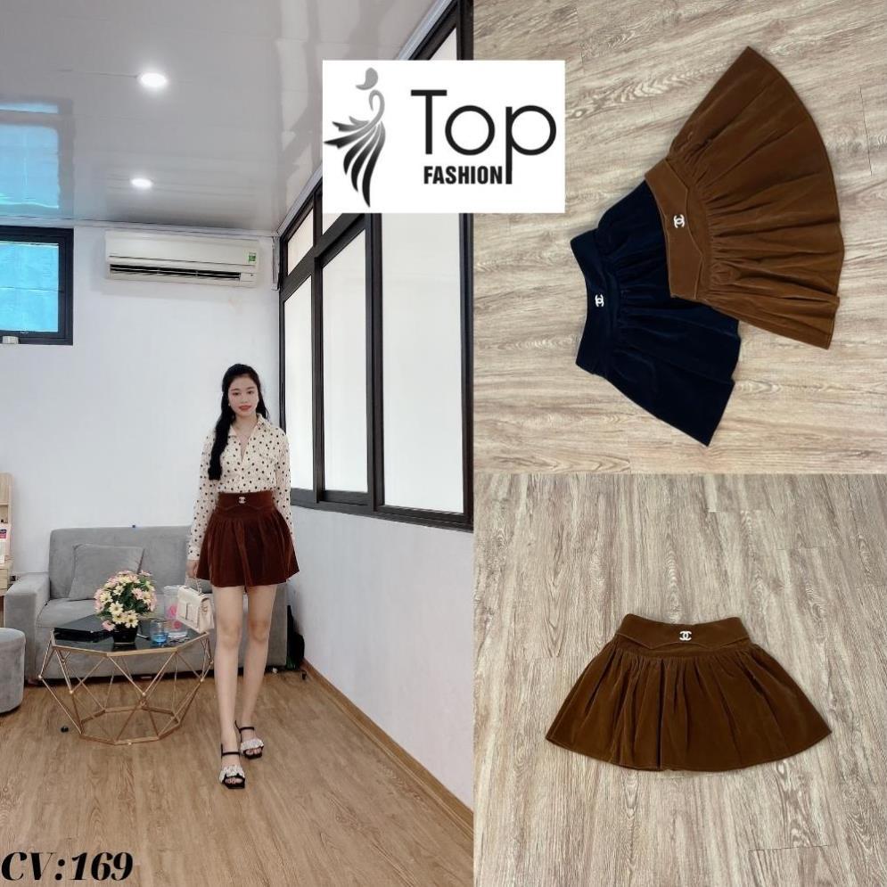 Chân Váy Nhung Xòe Bồng,Chân Váy Nhung Kiểu Dáng Xòe Cạp Đính Cao Cấp , Có Quần Đùi Bên Trong Co Dãn 4 Chiều