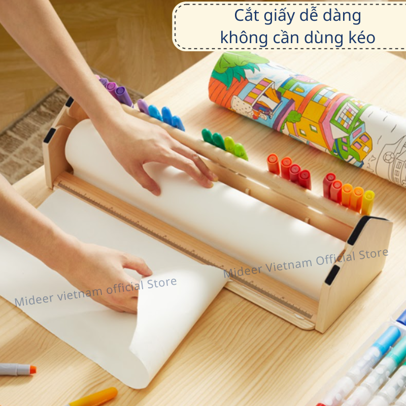 Bộ giá đỡ cuộn giấy vẽ đa năng Mideer Versatile Paper Roll Holder chất liệu gỗ cao cấp kèm giá đỡ tiện lợi cho bé