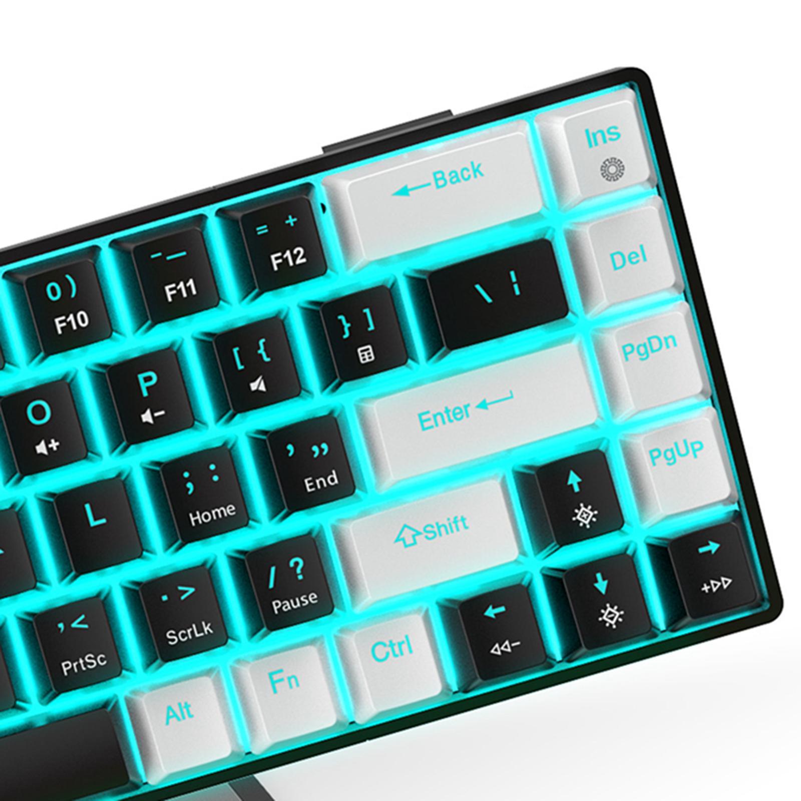 Mechanical Keyboard Wired with Blue Backlight Gaming Keyboard for Desktop PC
