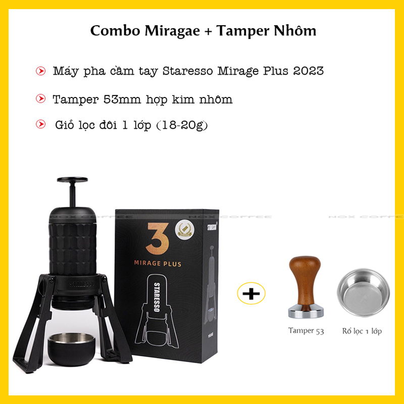 Combo máy pha cà phê Staresso Mirage Plus 2023 và cối xay cà phê Timemore C3 / C3ESP