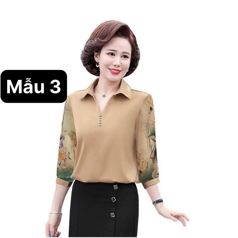 ️Áo Trung Niên️ Mẫu Áo Trung Niên Sơ Mi In Họa Tiết Trẻ Trung / Thời Trang Cho Mẹ U40-60