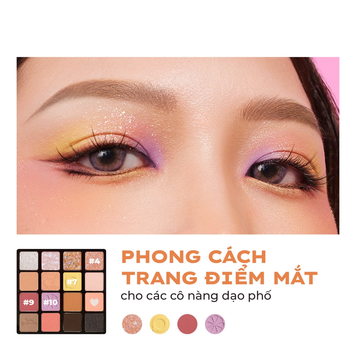 Bảng Phấn Mắt Lemonade Aesthetic Eyeshadow Palette 16 ô