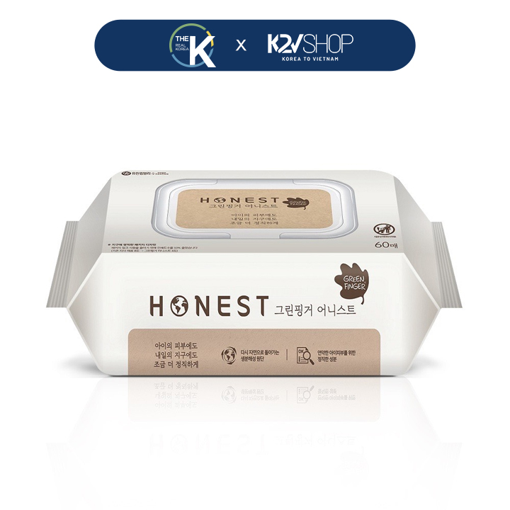 Khăn Giấy Ướt Hàn Quốc Greenfinger Honest 60 Miếng