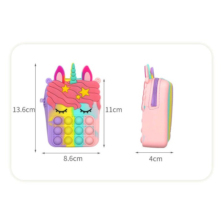 Túi pop it đeo chéo phiên bản giải tỏa căng thẳng cho bé 10x12cm, có quà tặng xinh yêu