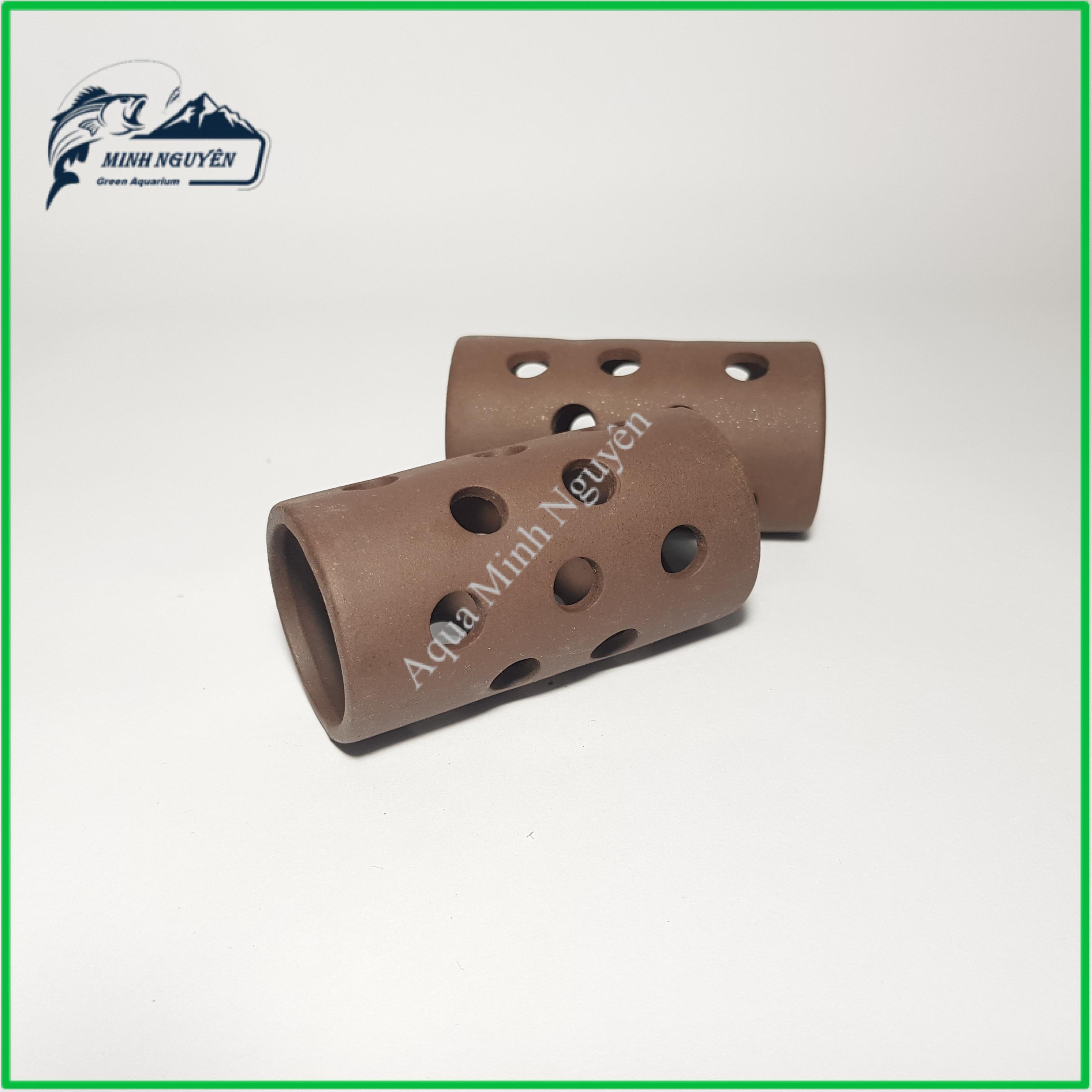 Hang Tép Ống Trụ Lỗ - Đồ chơi tép Hang Tép bằng gốm trang trí bể tép cảnh cá cảnh thủy sinh cao cấp