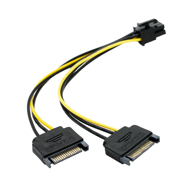 Cáp nguồn 2 SATA sang 6 Pin PCI-E cho Card VGA AZONE