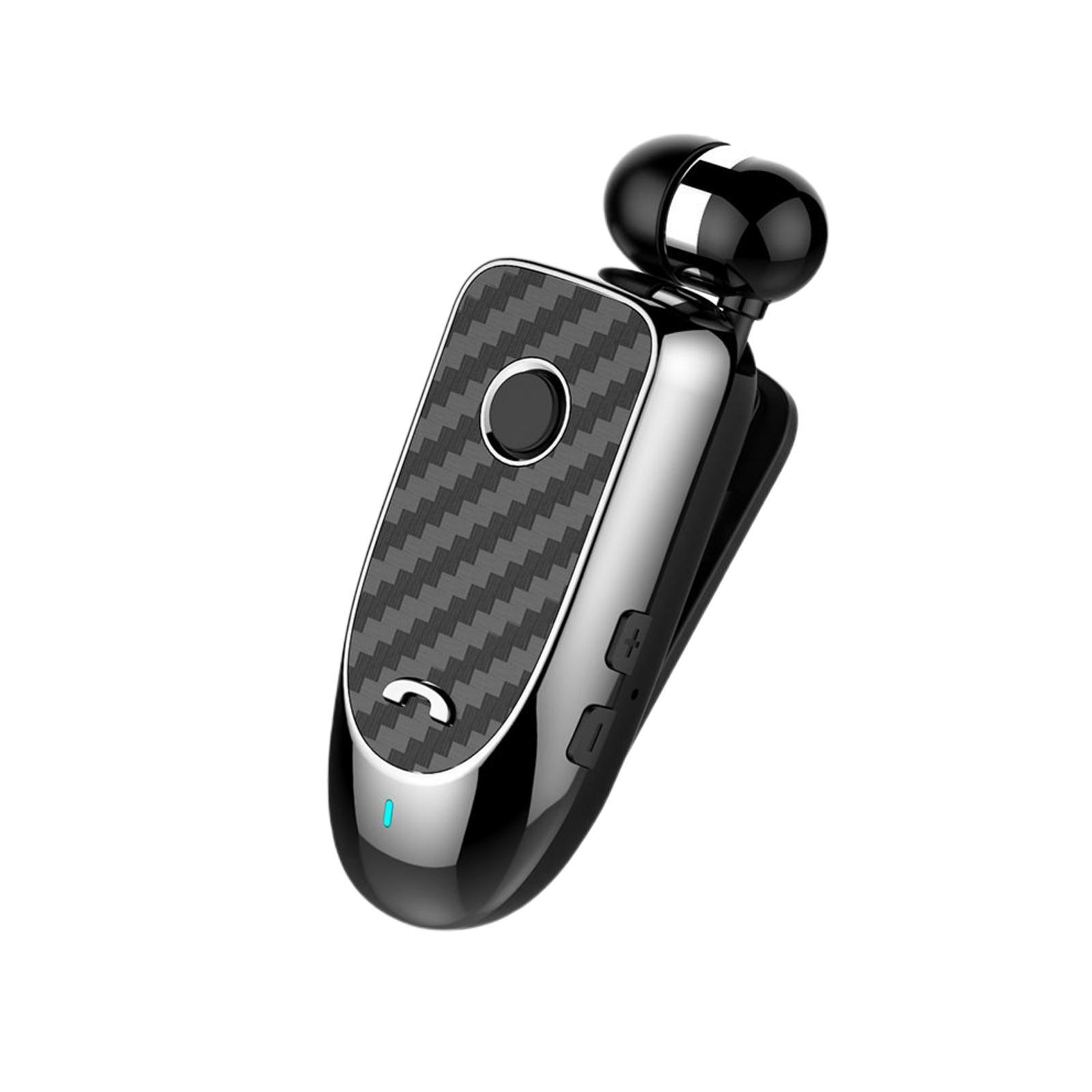 Bluetooth 5.0 Headset Clip-on Stereo Retractable Earbud for Business Driver Workout