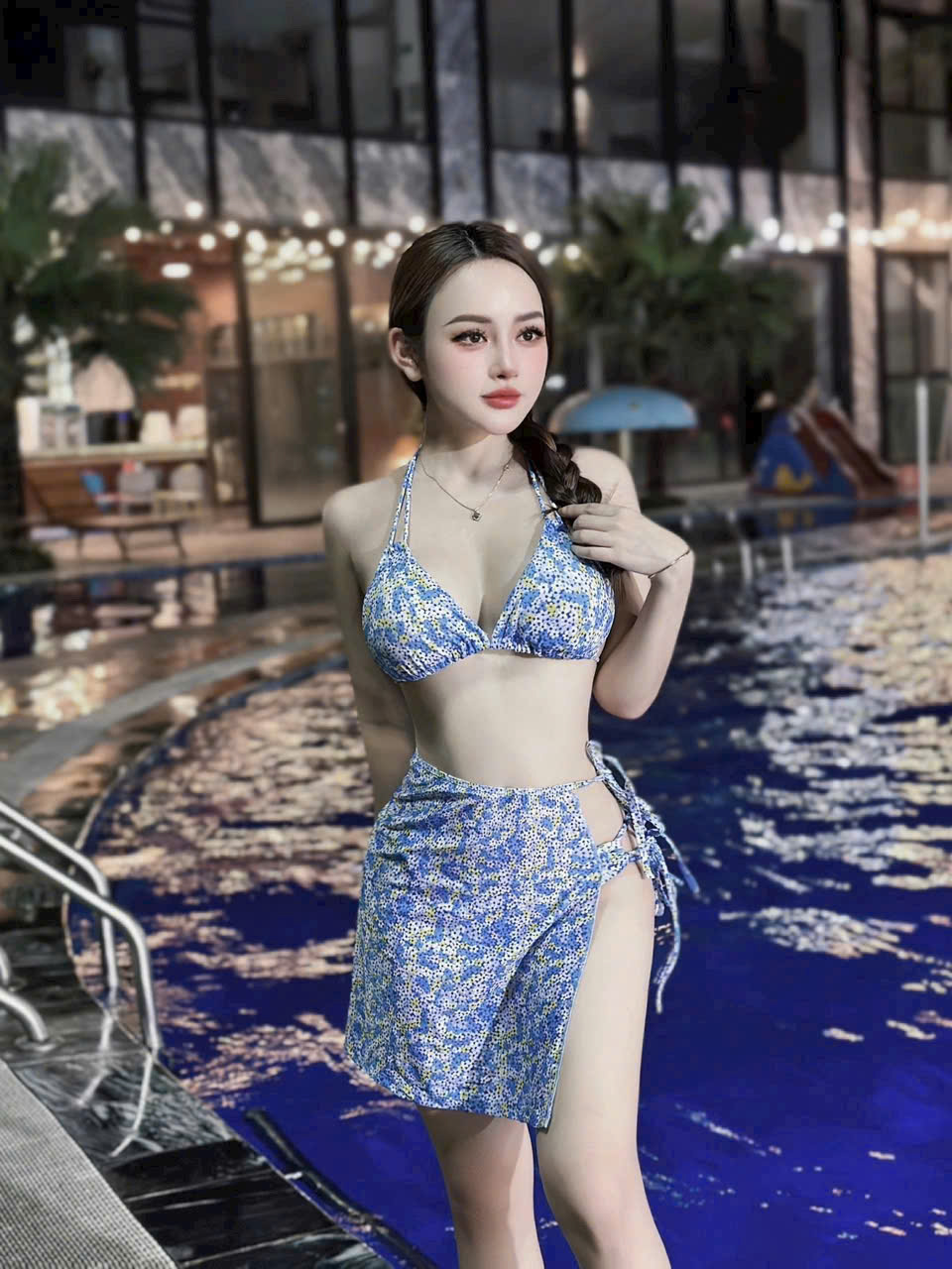 Bikini Tam Giác Kèm Khăn - Chat Shop Chọn Màu - Freesize