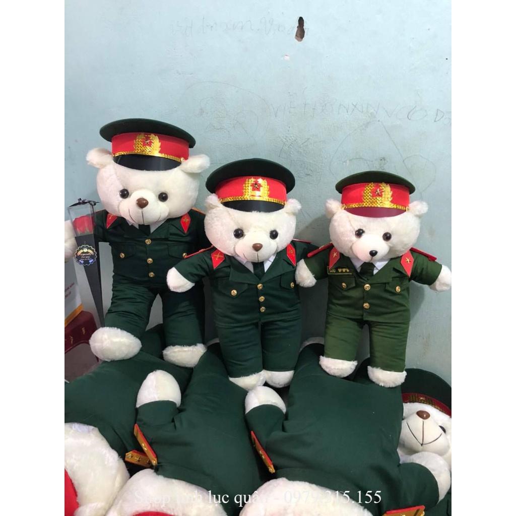 Gấu bông Quân đội Bộ đội Lục quân 55cm ( có in tên, tiết, quân hàm)