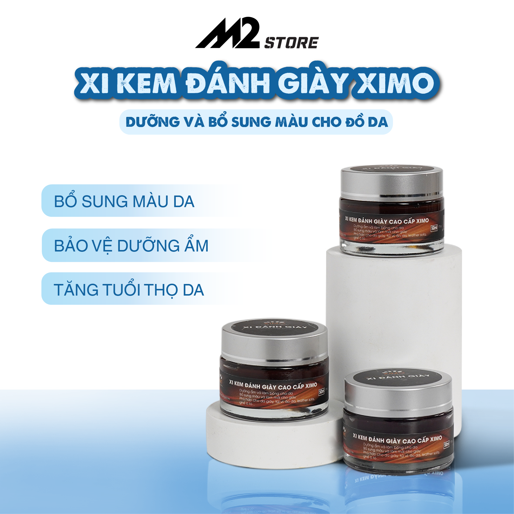 Xi kem đánh giày XIMO dưỡng và bổ sung màu cho da giày, túi ví, áo, ghế sofa XI02