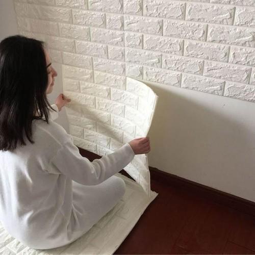 COMBO 10 Miếng xốp dán tường 3D giả gạch khổ lớn