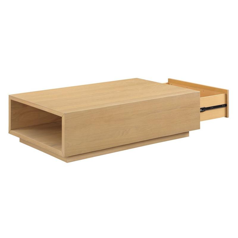 Bàn sofa gỗ sồi hình chữ nhật có hộc kéo sang trọng SMLIFE Claris 1C | D122,0 x R76,2 x C36,8cm | gỗ Cao Su và Veneer Sồi