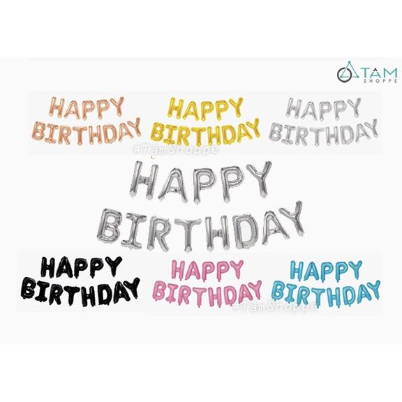 Bong bóng chữ Happy birthday nhiều màu PA-BBNh-01