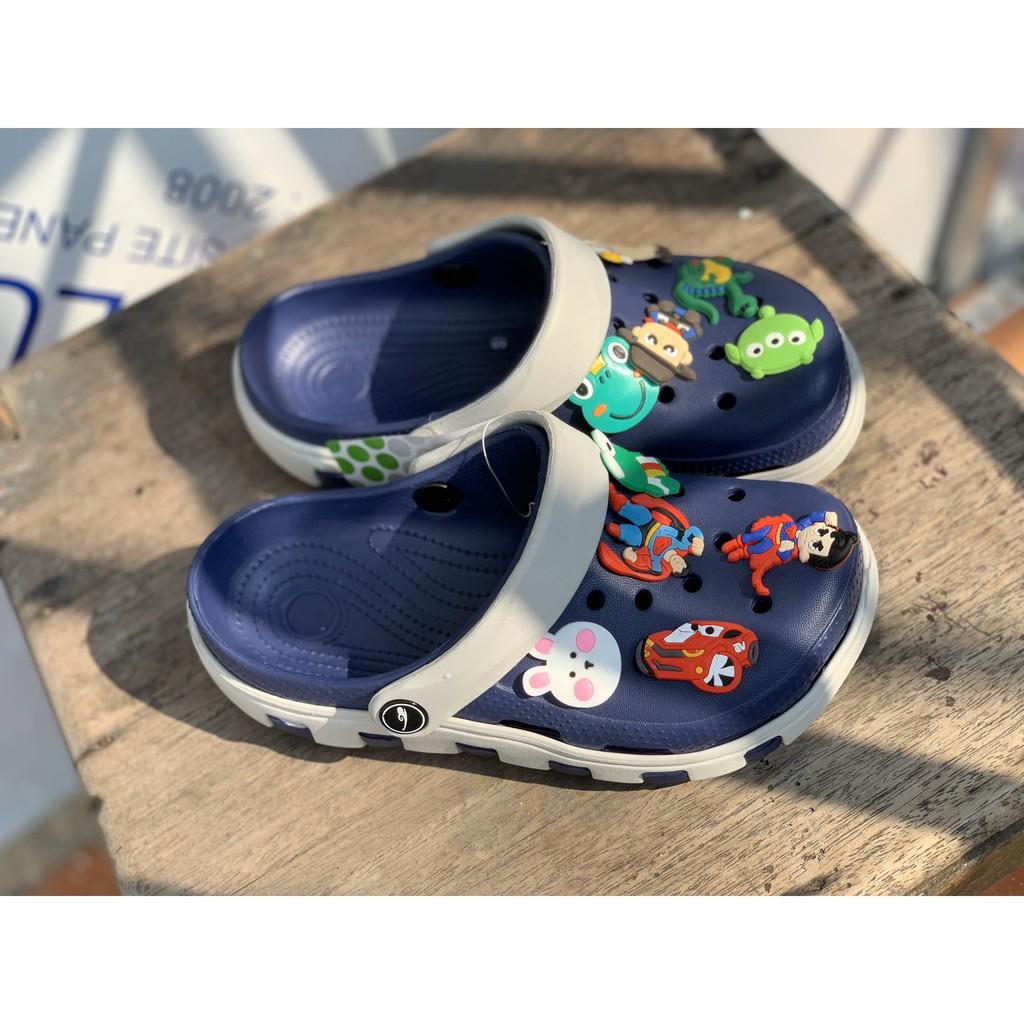 Dép Cross Unisex Tặng 6 sticker - Dép nhựa nữ đi mưa siêu nhẹ sẵn 7 màu IDEP- SL013