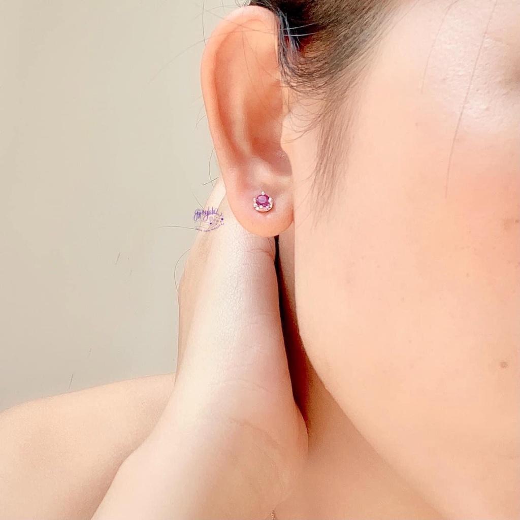 Bông Tai Đá Ruby Hồng SP003236 Gypsy.lala