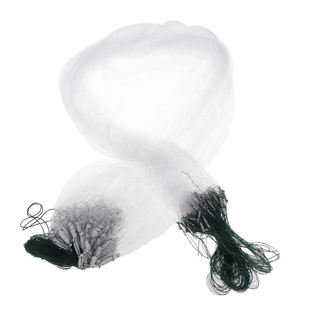 2x Monofilament Fishing Net Single Layer Fishing Gill Net Mesh Hole 2cm/3cm/4cm