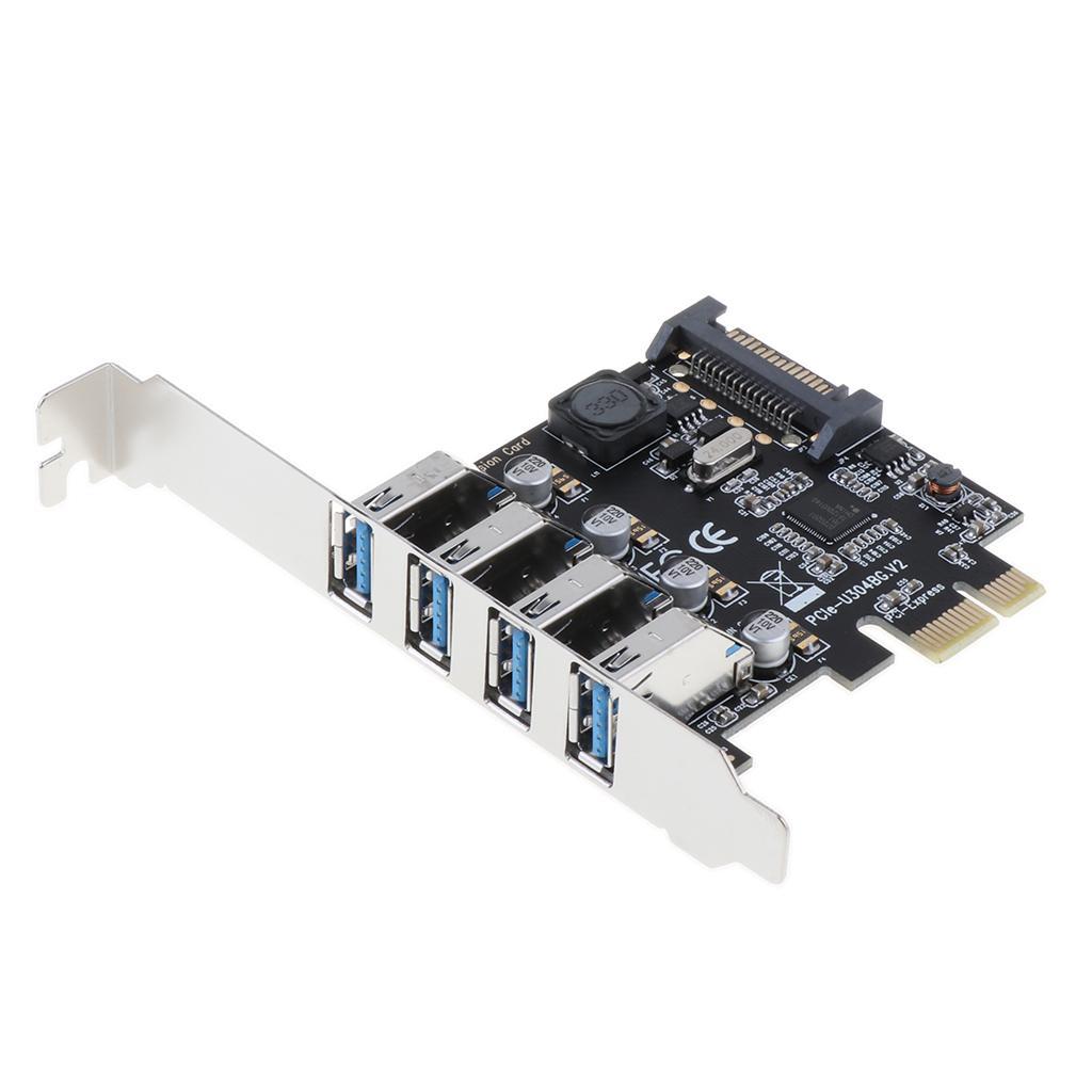 4 Port PCI-E to USB 3.0 HUB   Expansion Card 5Gbps for Desktop