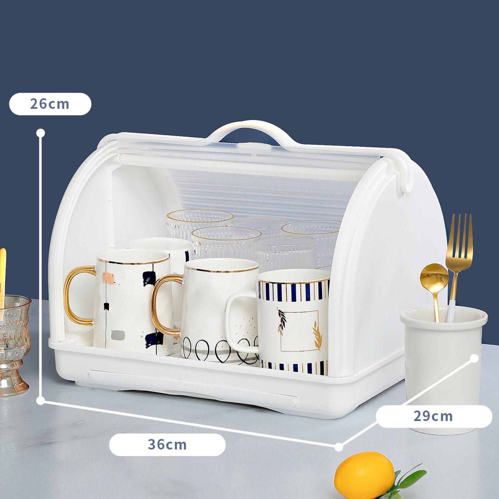 Tableware Box Organizer Countertop Dryer and Cover for Chopsticks Bowl Dish