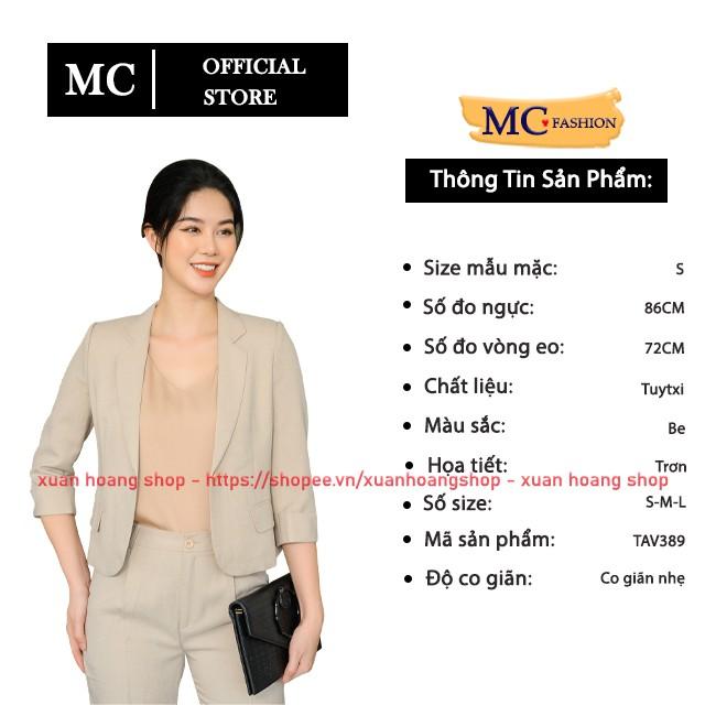 Bộ Vest Nữ Công Sở Dáng Blazer Đẹp Mc Fashion Màu Be, Đen, Kiểu Hàn Quốc Thu Đông Tav389