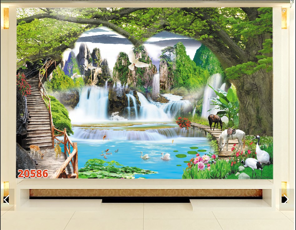 Tranh dán tường phong cảnh Sơn Thủy Hữu Tình M20586-Huyền Chi