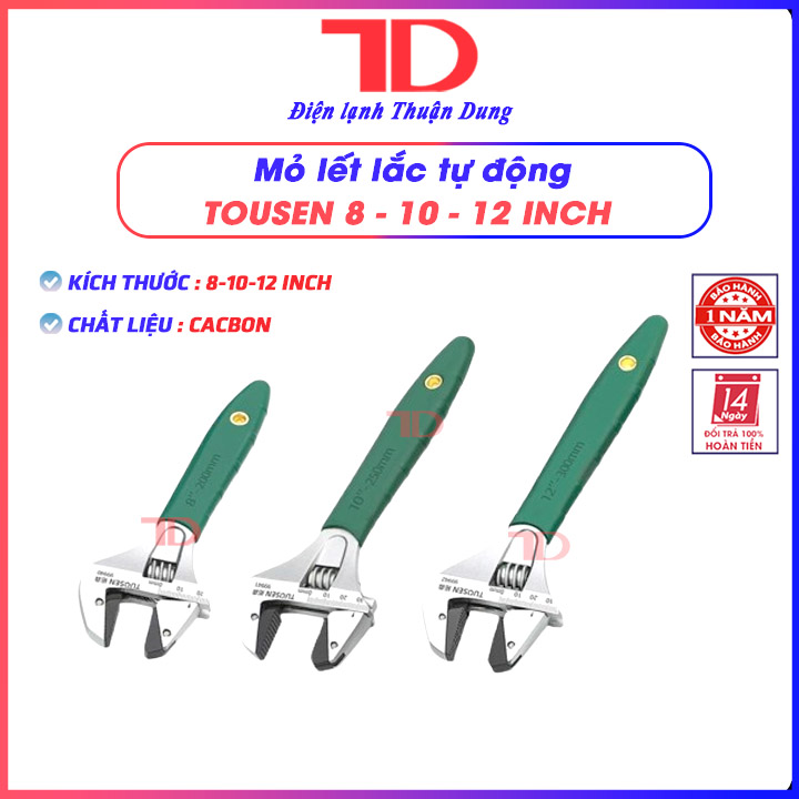 Mỏ lết lắc tự động từ 8 inch 10 inch và 12 inch, Điện lạnh Thuận Dung