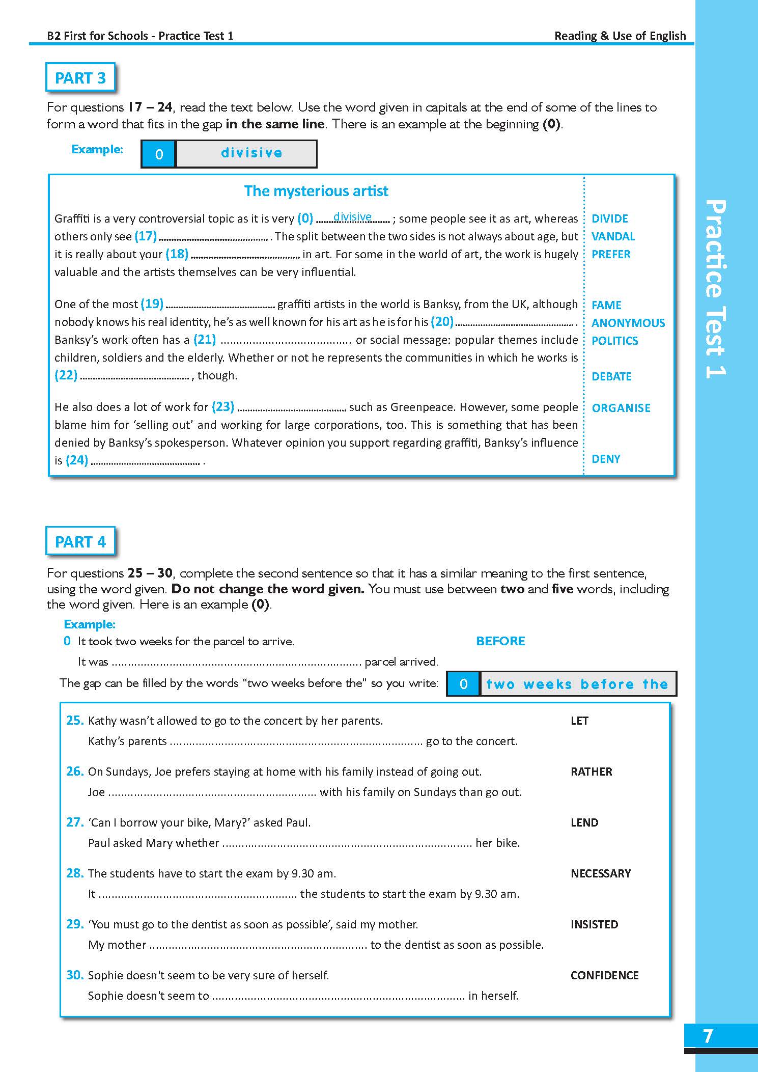 B2 First for School Preliminary 1 with 4 Practice Tests - Latest Format